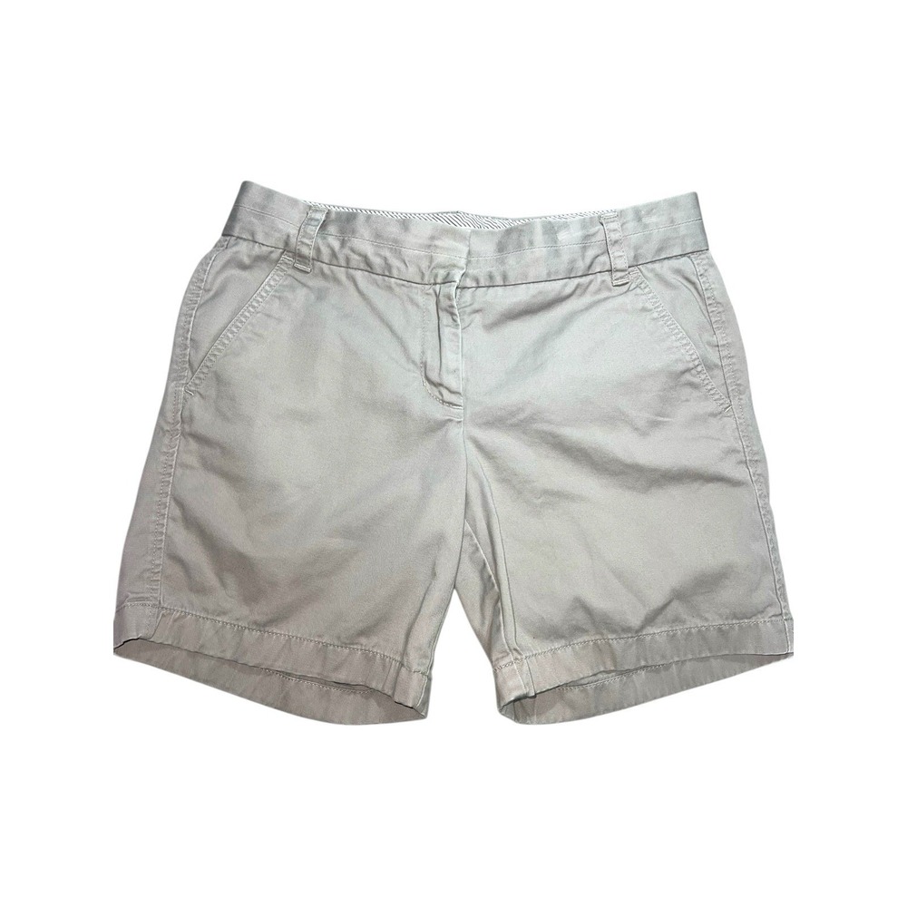 J. Crew Women's Chino Broken In Light Grey Shorts 100% Cotton Size 4‎